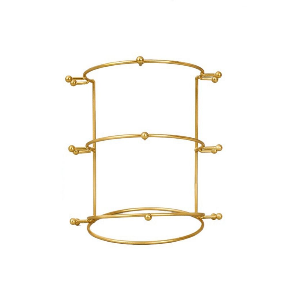 Gold Crown Stand Holder Three-tier Crown Headband Display Rack  for Bride Hair Accessiories