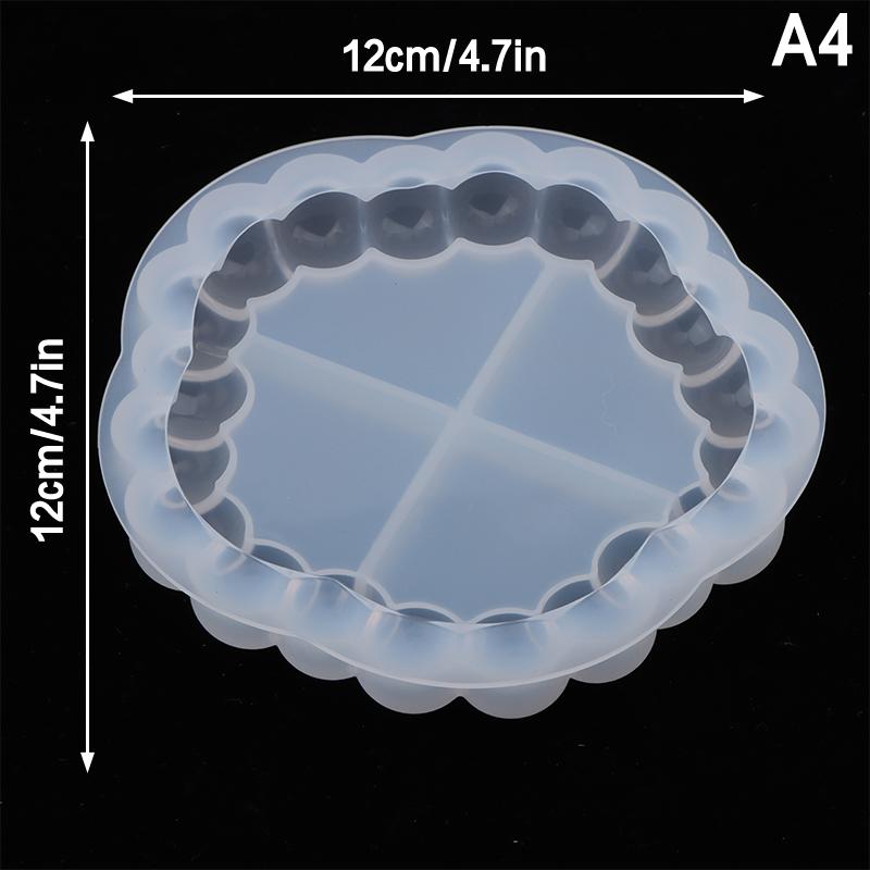 Bubble Design Concrete Tray Silicone Molds Silicone For Epoxy Resin Coaster, Cement Tray, Plaster Plate Oval Round