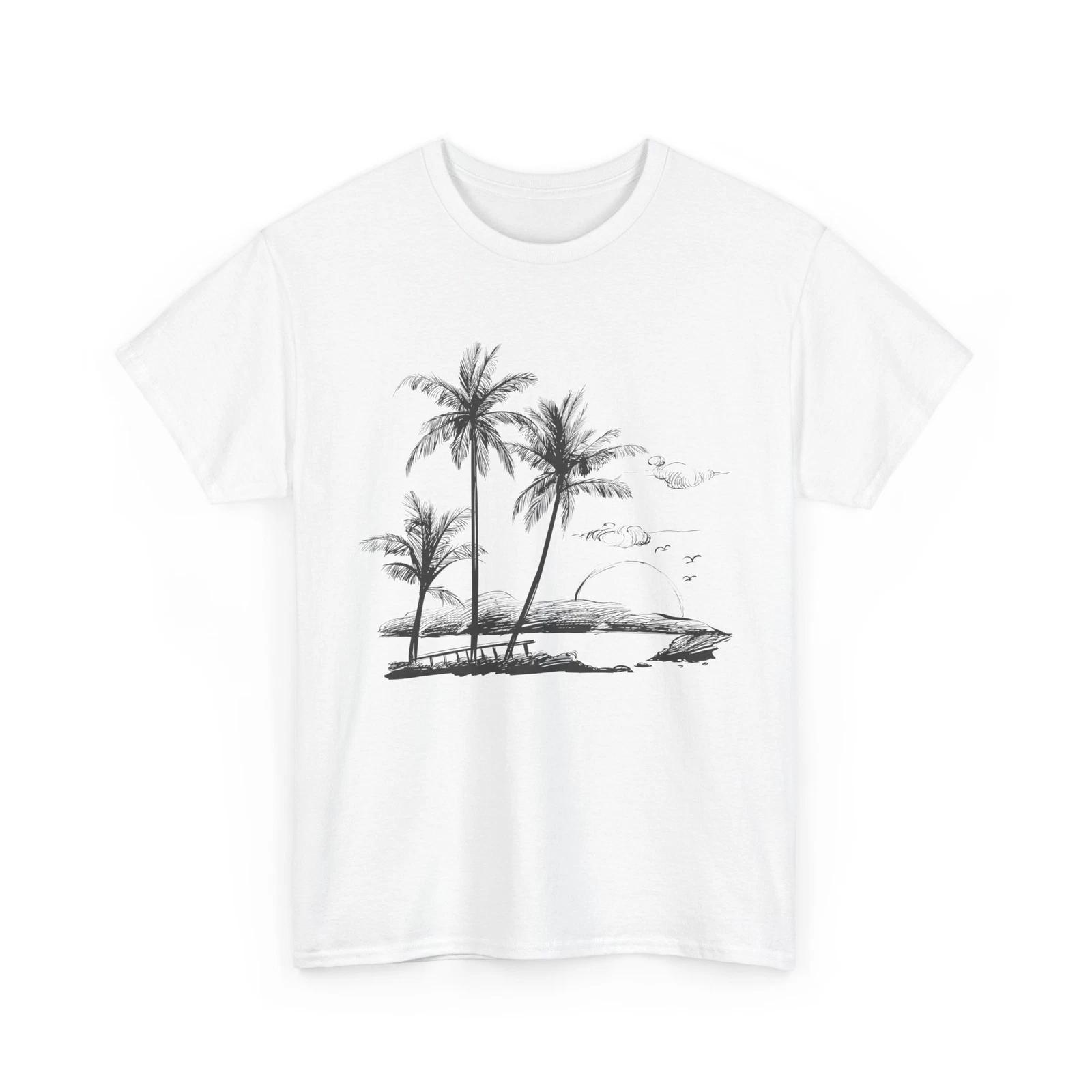 Beach Shirt, Palm Trees Summer Vacation Beach Lovers Women Men T-shirt M