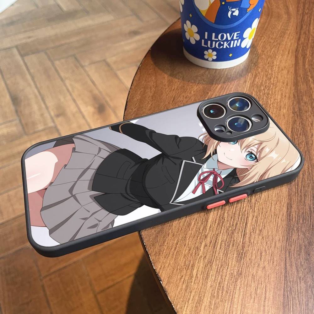 Cute Cartoon Japanese Anime Girl Matte Cover Phone Case For iPhone 16 15 14 11 12 13 Mini Pro Max X XR XS Shockproof