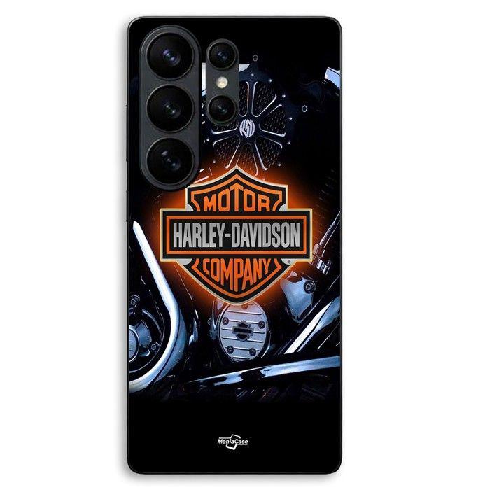 Handyhülle - MANIACASE - Samsung Galaxy S26 Ultra - Silikon TPU - Schwarz - Harley Davidson Logo schwarz