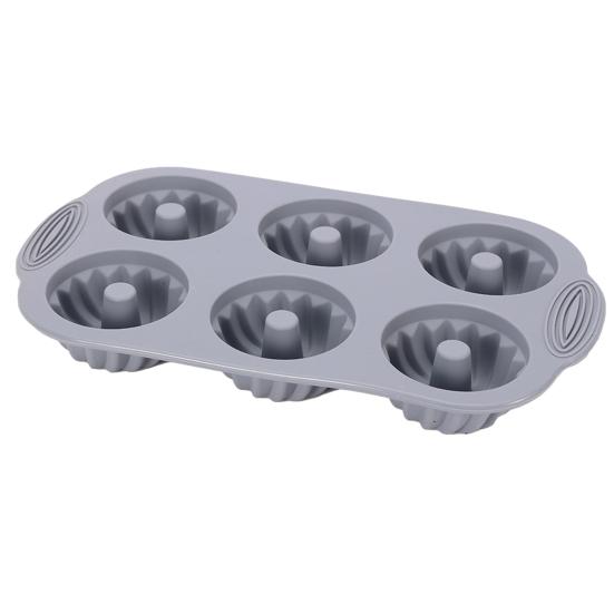 6-Cavity Silicone Cake Mold Non-stick Food Grade Easy Release DIY Round Cookies Donut Pudding Chocolate Fondant Jelly Baking Mold