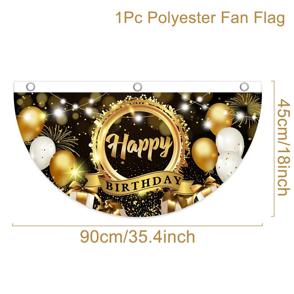 Black Gold Birthday Table Runner 30 50 Birthday Tablecloth Balloon Party Decoration For Home Backdrop Wedding Adult Anniversary
