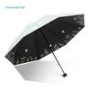 Paradise Umbrella Sun Protection Uv Protection Sun Umbrella Black Vinyl Sunshade Umbrella Lightweight Portable Folding Sun and Rain Umbrella Women's