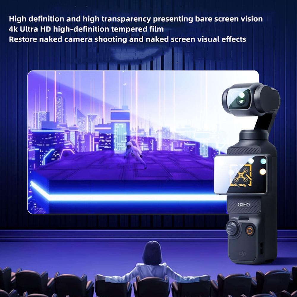 Camera Lens + Screen Tempered Glass For DJI Pocket 3 Hard Clear Anti-Scrach Coverage Film Screen Protector For DJI OSMO Pocket 3