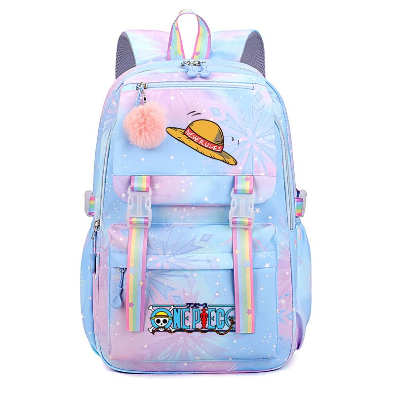Anime One Piece Batoh Roztomilý Dámský Vodotěsný Batůžek pro Studenty, Teenagery, Děti, Narozeninové Dárky, Aktovka, Dámská Cestovní Volnočasová Taška, Ruksak, Mochila