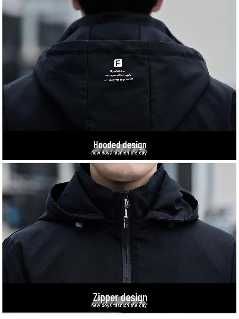 Men's 2025 Spring/Autumn Hooded Jacket: Printed Casual Sport Windbreaker