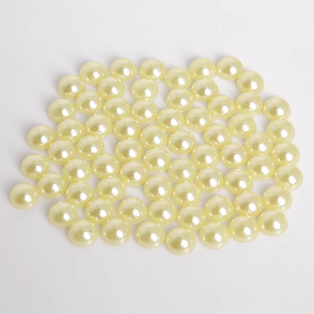 DIY Pearl Hair Bow Accessories: Half-Sided ABS Imitation Pearls & Flat-Bottom Colored Beads
