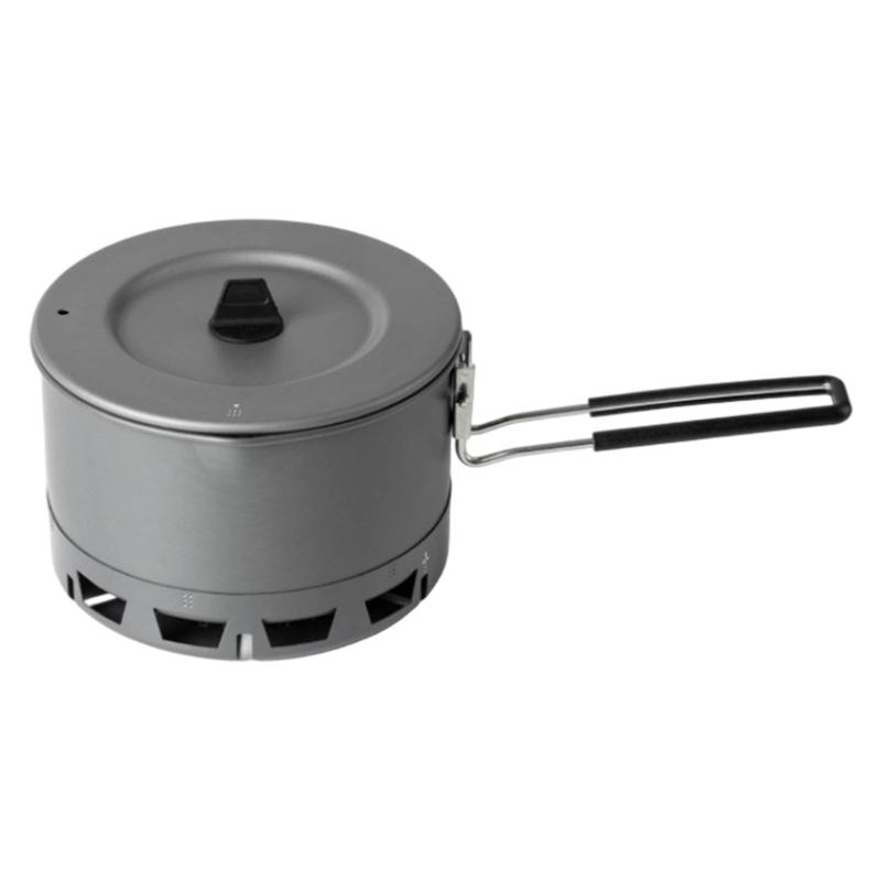 Outdoor Heat Exchange Camping Cooking Pot Windproof Cooking Utensils Aluminum Alloy Backpacking Stove Pot Enduring 1
