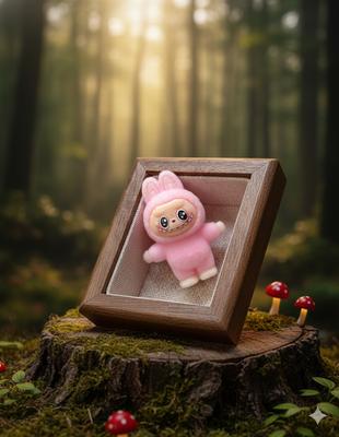 Figure Labubu The Monsters Monster Toy Children's Fluffy Pink 4 Cm