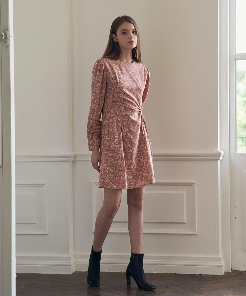 ADAUL Shirred Flower Mini Dress - Pink