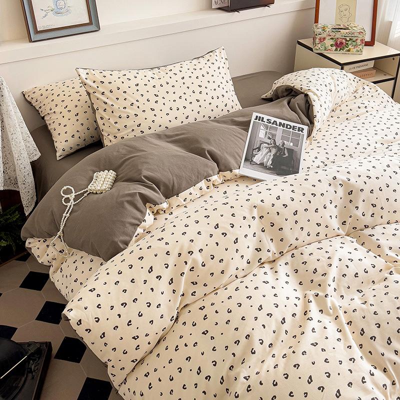 Ins Pink Flowers Bedding Set Flat Bed Sheet Duvet Cover Twin Full Queen Nordic Bed Linen Boy Girl Bedding Sets Floral Princess