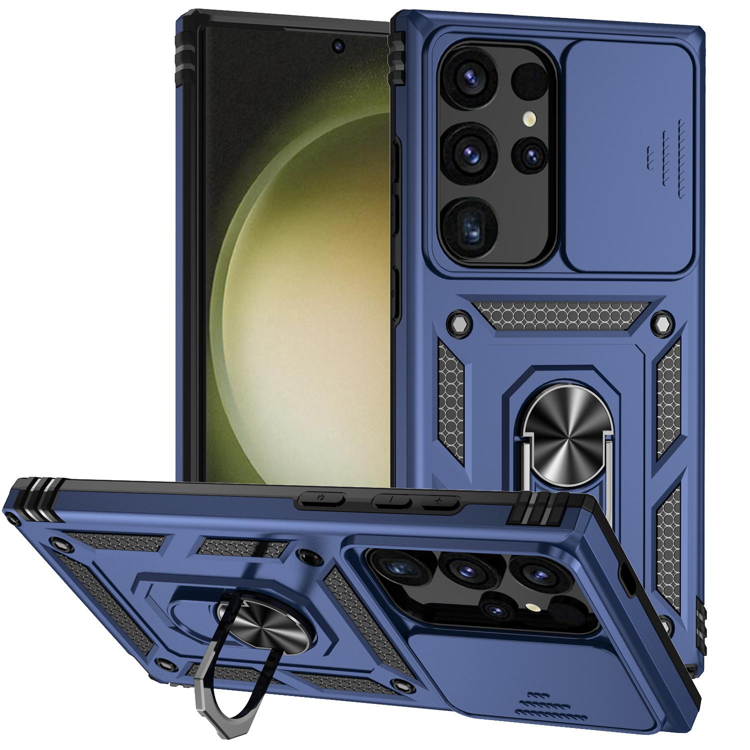 

Защитный чехол 3 в 1 для телефона Samsung Galaxy S24 S23 Ultra S23 Plus S24 Plus S23 FE Броня военного класса Противоударное кольцо Магнитная подставка For Samsung S23 синий