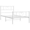 Metal Bed Frame with Headboard and Footboard White 90x190 Cm