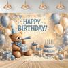 Teddy Bear Hot Air Balloon Backdrop Banner Newborn 1st Birthday Party Decoration Background Baby Shower Photography Studio Props