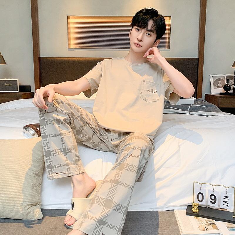 

Летние мужские пижамы, повседневные пижамы, домашние комплекты, мужская одежда для сна, ночная одежда, пижамы, домашняя одежда XL