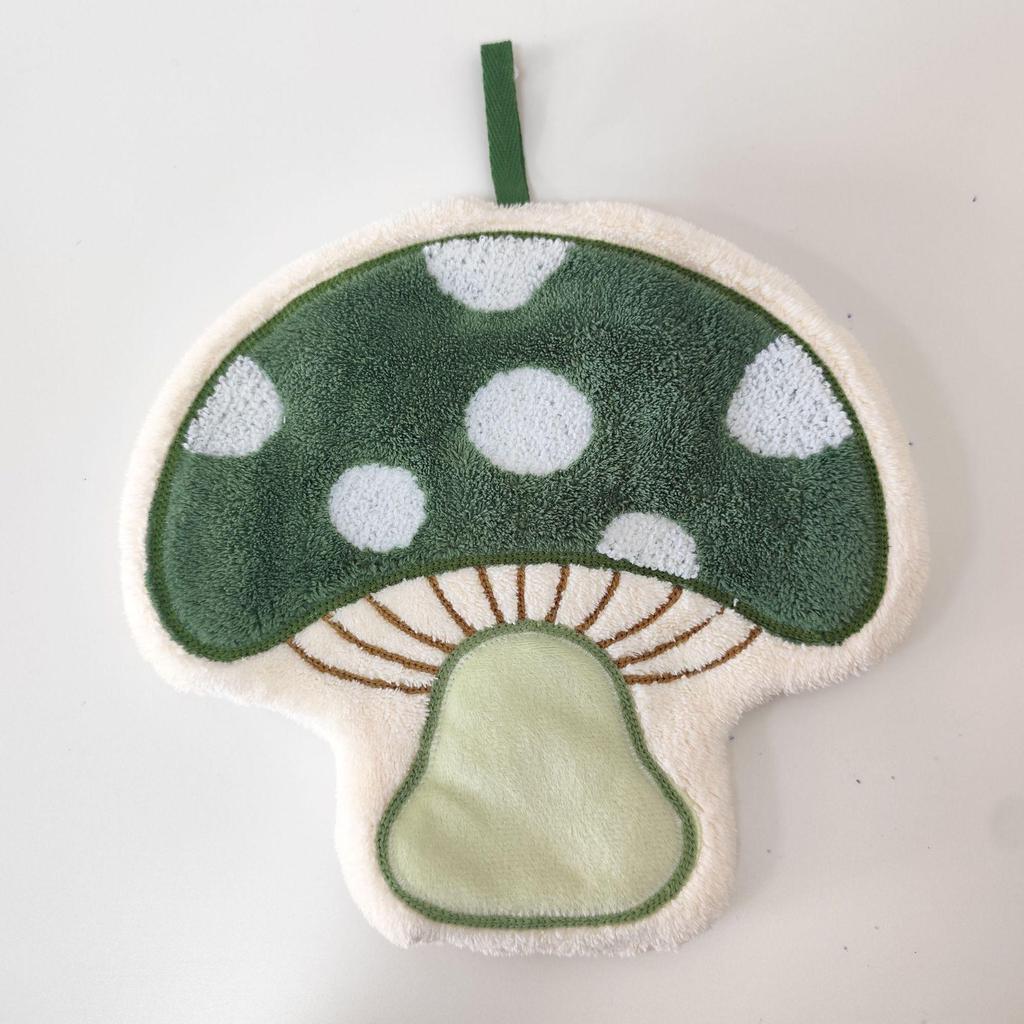 Adorable Mushroom House Wall-Mounted Coral Fleece Hand Towel for Bathroom or Kitchen - Soft and Absorbent
