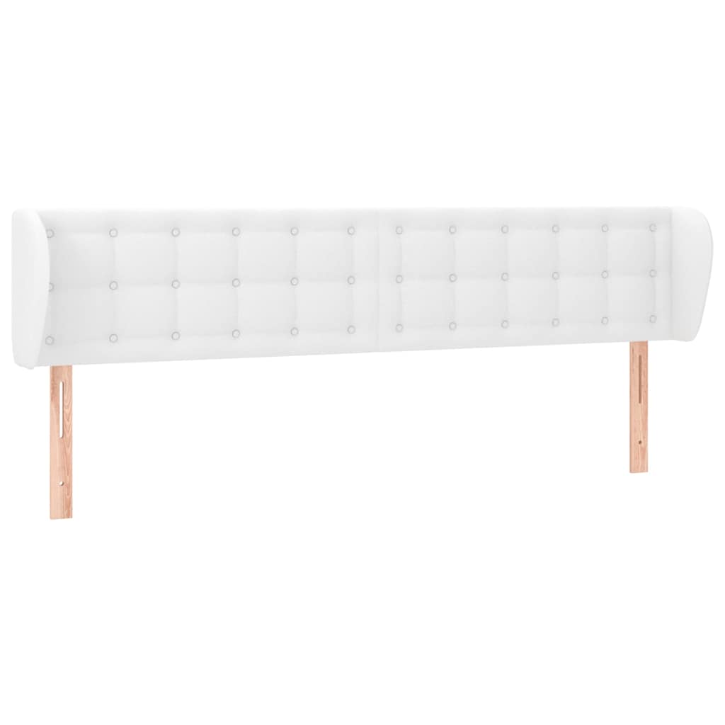vidaXL Kopfteil mit Ohren Weiß 203x23x78/88 cm Kunstleder