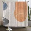 Nordic Style Abstract Art Boho Shower Curtain Waterproof Polyester Bath Curtain Morandi Color Block Curtain Bathroom Decor