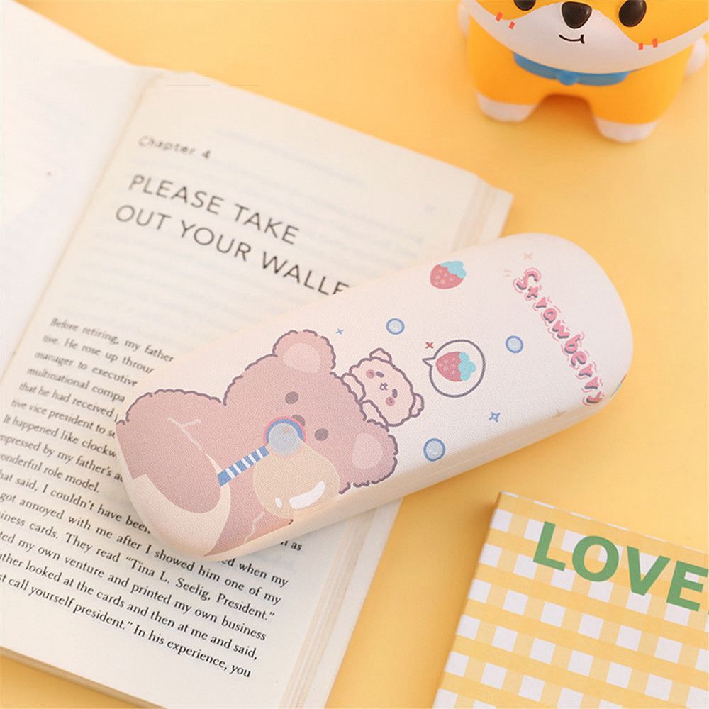 Bag Cartoon Square PU Leather Eyeglass Hard Box Glasses Box Reading Glasses Case Spectacle Case