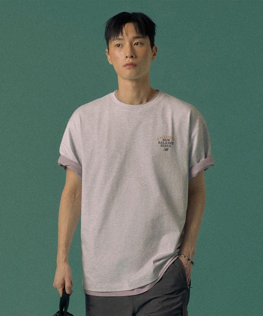 Nyuballanseu Nbneg3A073 / Uni Nb Seoul Landmark Short Sleeve T-Shirt (L/Gray)