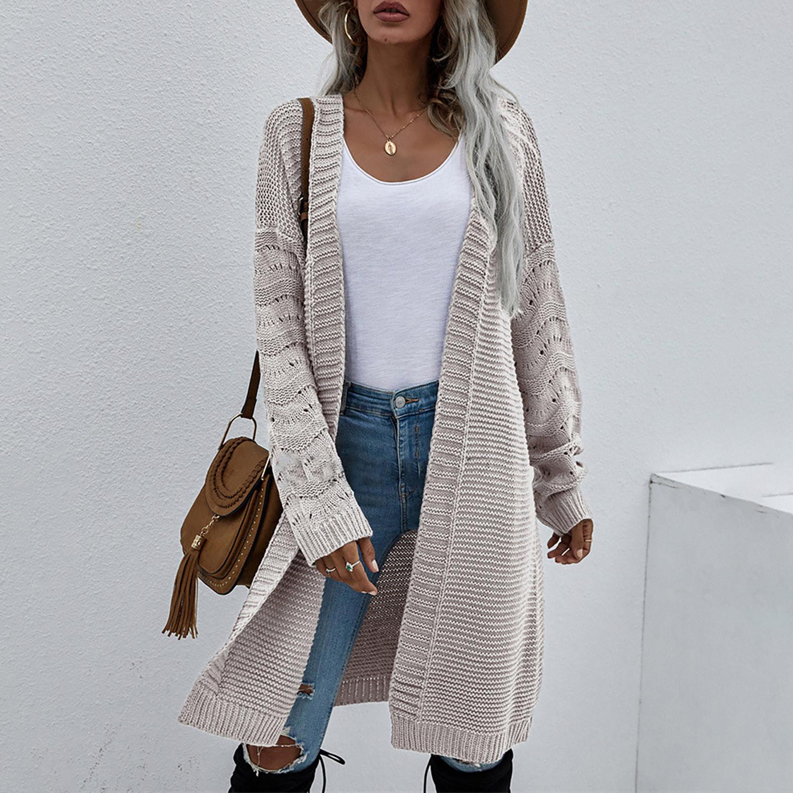 

Женский однотонный вязаный темпераментный модный свитер с длинными рукавами, кардиган, пальто M