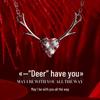 925 Silver Antler Clavicle Necklace for Women - Trendy Little Deer Pendant, Simple Christmas Gift