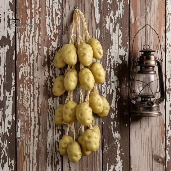 Rustic Kitchen Wall Decorations Artificial Hanging Vegetables String, Simulation Pendants, Farmhouse for Decor Decor, Realistic Foam Vegetable