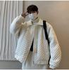Men's Retro Korean Diamond Pattern Loose Cotton Jacket - Autumn/Winter