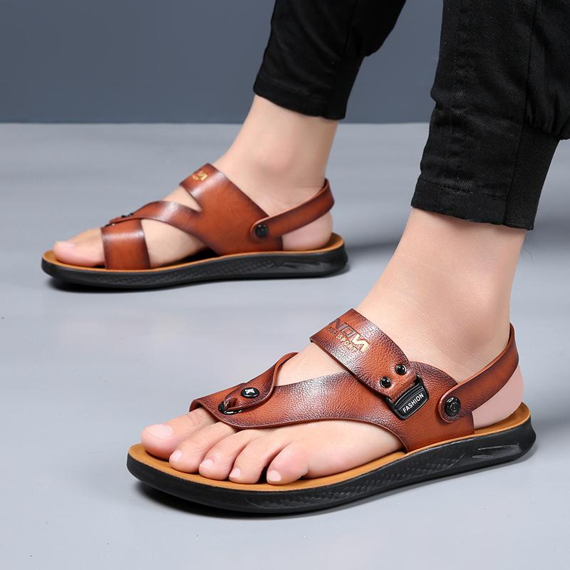Flip-flops for Men Wear Anti-skid Beach Shoes Outdoors In Summer for Men To Drive Anti-skid Spring and Autumn Super Fiber Casual