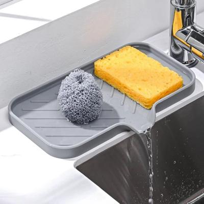 Gootsteen Siliconen Schaal Met Afvoer Zeep Spons Opberghouder Aanrecht Gootsteen Schrobber Borstel Zeep Opbergrek Keuken Organizer