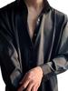 Men's Korean Style Loose Fit Ice Silk Shirt - White/Black, No Iron, Casual Drape