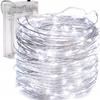 Lampki Choinkowe 80 Led Na Druciku Mikro Druciki Białe Zimne Na Baterie Aa