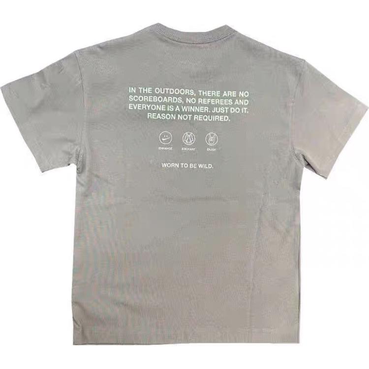 Nike Comfortable Breathable Round Neck Short Sleeve T-Shirt Men tops Dark-Gray HJ3958-053