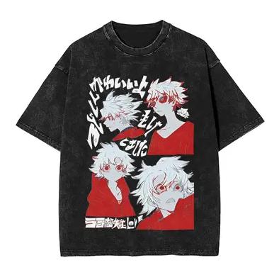 Japanese hot Anime Gachiakuta Washed TShirt Unisex personality Clothes Oversized Suitable for all seasons Couples high quality