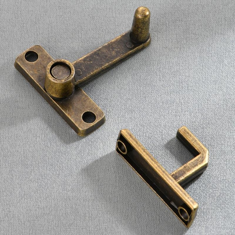 Elegante Serratura a Scatto in Bronzo Antico Maniglia Serratura Scorrevole per Finestre e Porte per Scatole Portagioielli in Legno Fatto a Mano