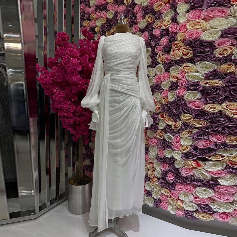 New European and American Women's Clothing High Fashion Slim Fit But I In Pleated Dress