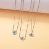 Elegant European Blue Gold-Plated Titanium Steel Eye Pendant Necklace for Women - Versatile Clavicle Chain Jewelry