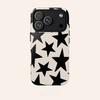 Fashionable black star pattern mobile phone case for iPhone17 16 15 14 13 12 11Pro/ Max /Plus anti-fall and shockproof backcover
