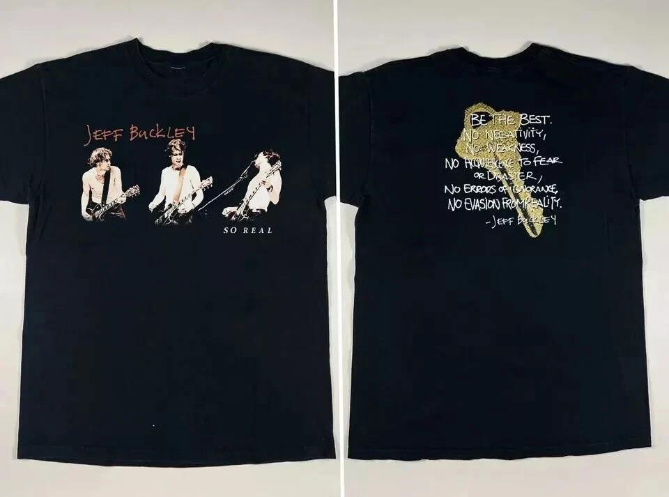 Both Sided Reprinted 1994 Jeff Buckley So Real Unisex Black T-shirt S