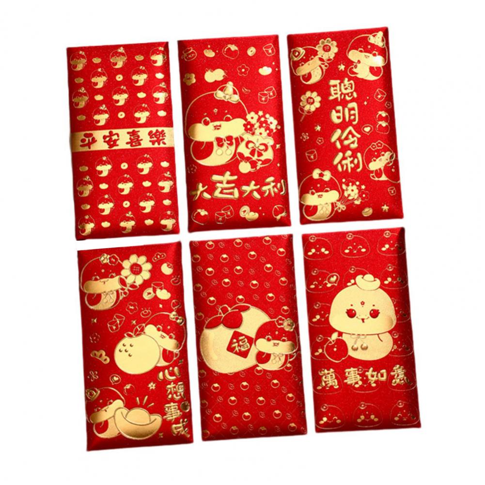 Year of Snake Envelopes Lucky Money Envelope Set 6pcs Chinese New Year Envelopes 2025 Year of Snake Lucky for Lunar for Gifting