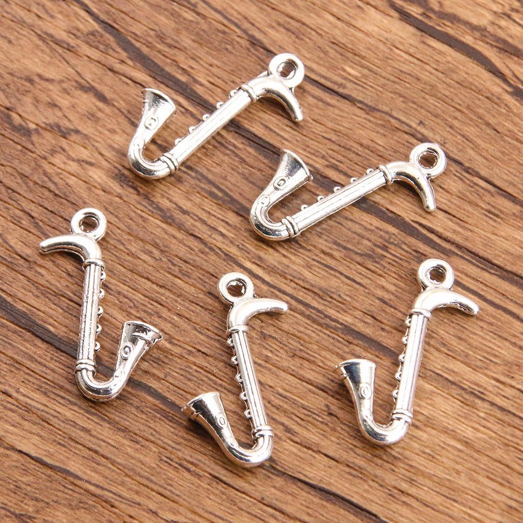 10pcs Musical Note Pendant Piano Guitar Microphone Speaker Suona Music Equipment Alloy Jewelry Accessories