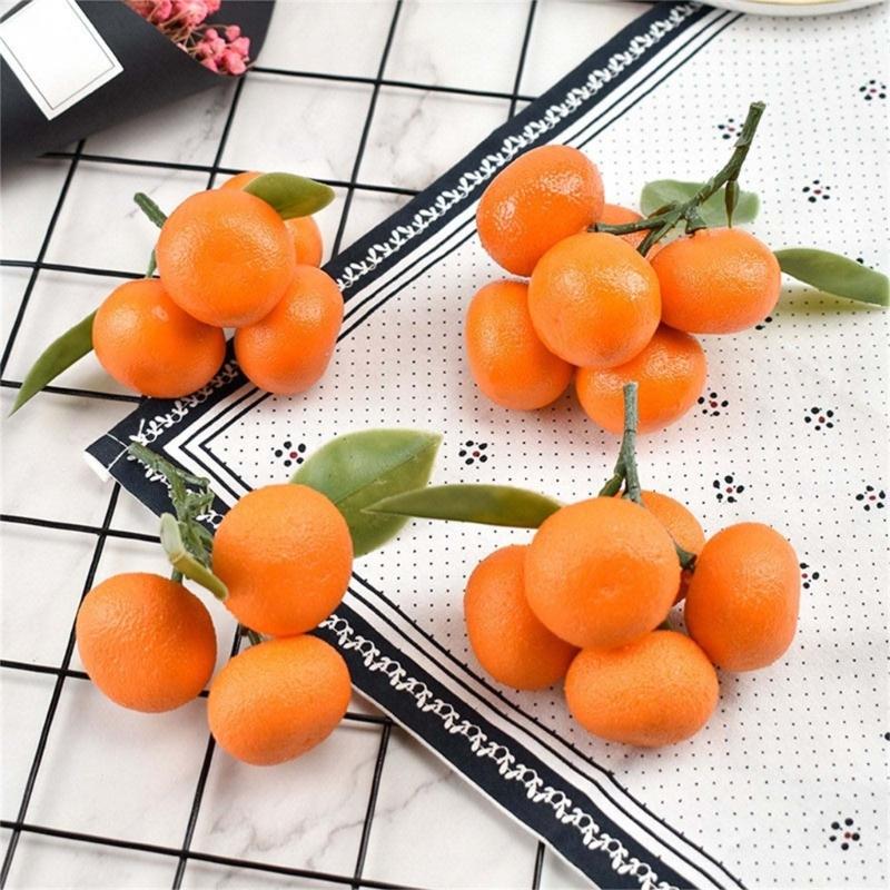 Artificial Tangerine Realistic Foams Fruit Tangerine Simulation Tangerine Photography Props for Parties Decorations