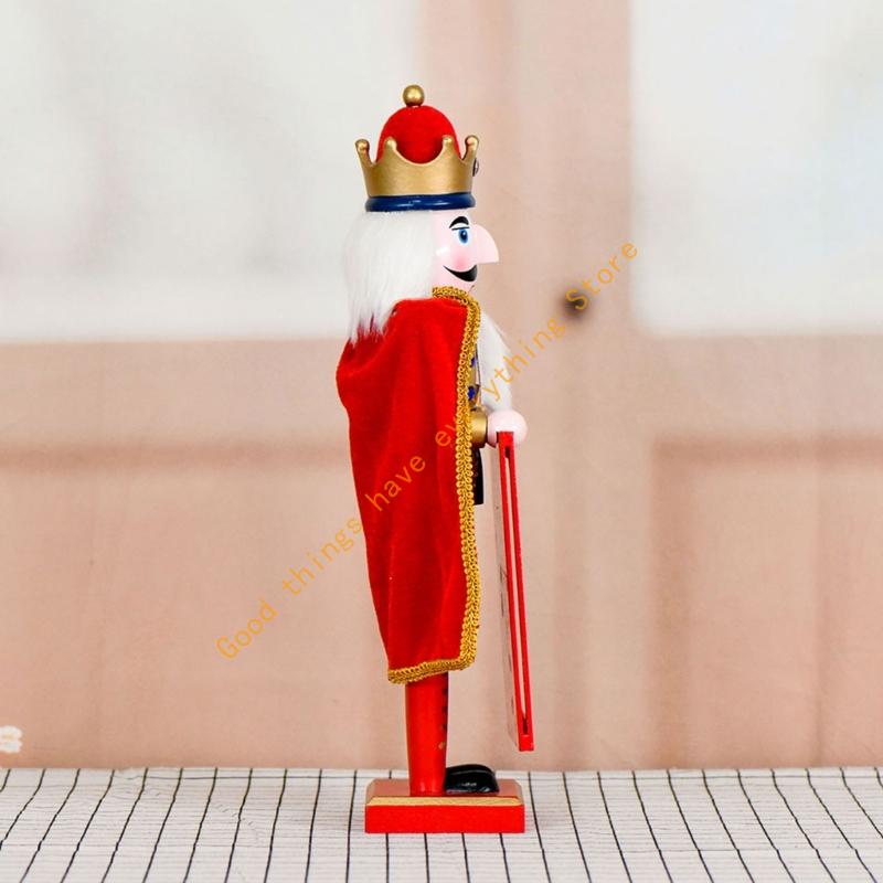 Christmas Nutcrackers Ornament Wooden Nutcrackers Christmas Decorations Figures Puppet Home Decors for Christmas Desktop 55KF