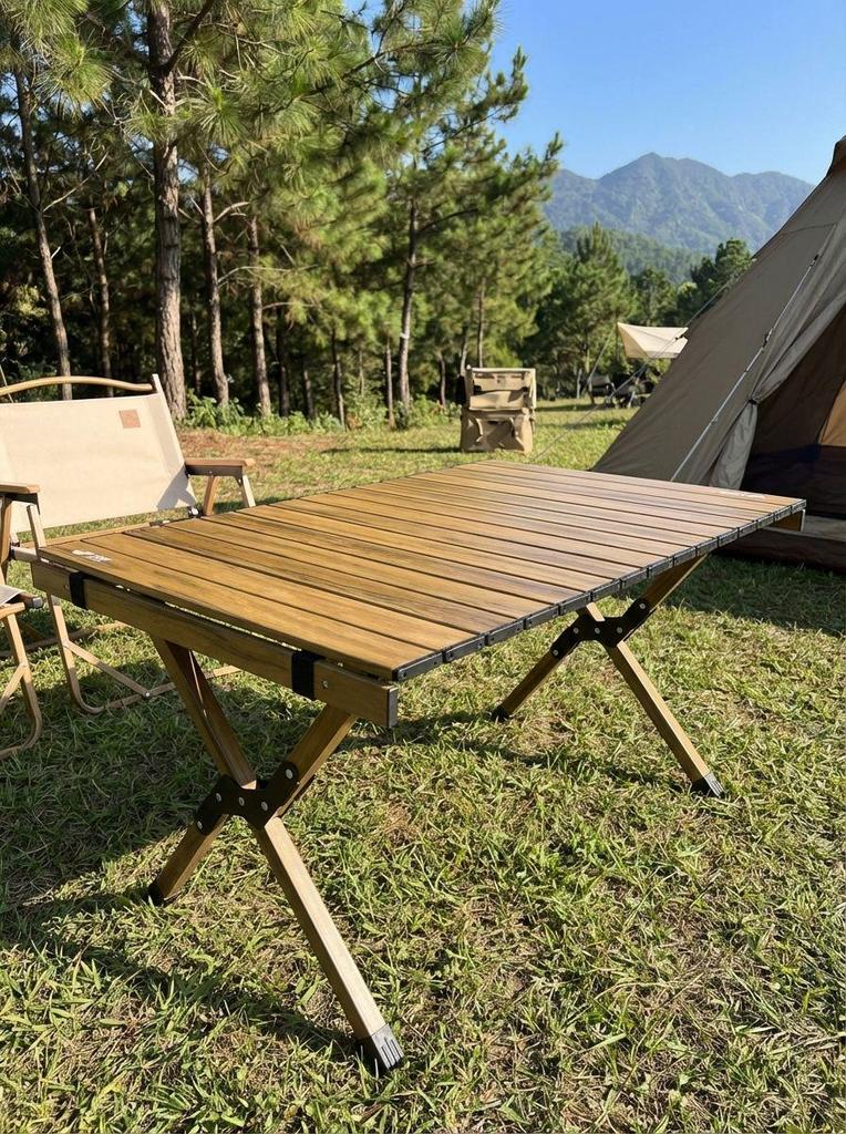 Double-Sided Lightweight Aluminum Folding Camping Table for Outdoor, Barbecue, and Leisure Use