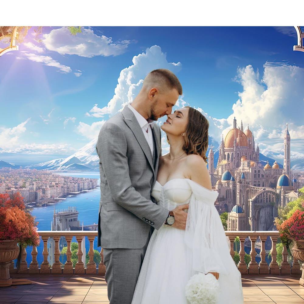 Luxury Palace & Church Wedding Backdrop – European Style Decor for Ceremony, Photocall & Photo Studio Props-Tapestry