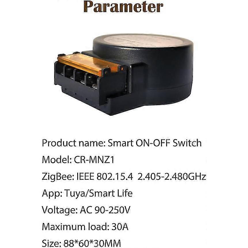 30A High Power ZigBee Smart Switch, DIY Wireless Remote Control Module with Smart Life App,Timer Function - DD