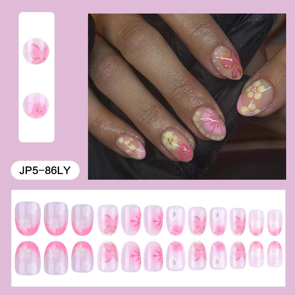 Pegatinas Desmontables para Uñas Estilo Europeo y Americano - Uñas Postizas Simples y Llevables