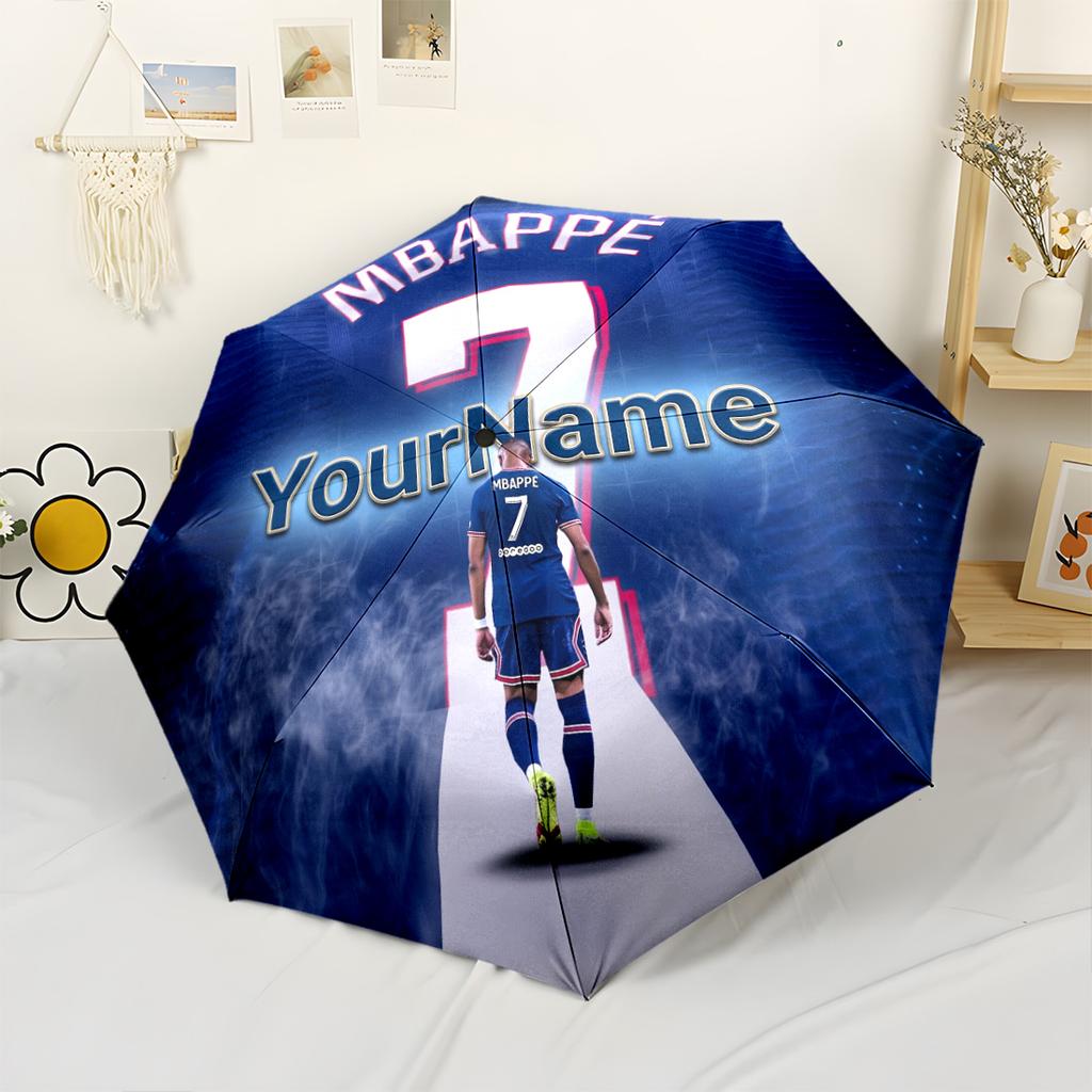 Mbappe Customize Text Umbrella Automatic Umbrella Compact 8-Rib Lightweight Lightweight Travel Essential Stylish Accessory Perfect Gift for Women/Men