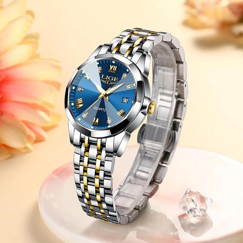LIGE Women's wristwatch Luxury Waterproof Women's Watch Fashion Elegant ladies watches for women Quartz reloj de mujer+BOX